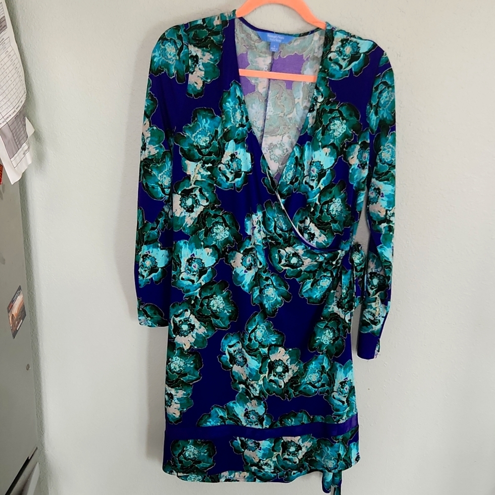 Watercolor Floral Wrap dress